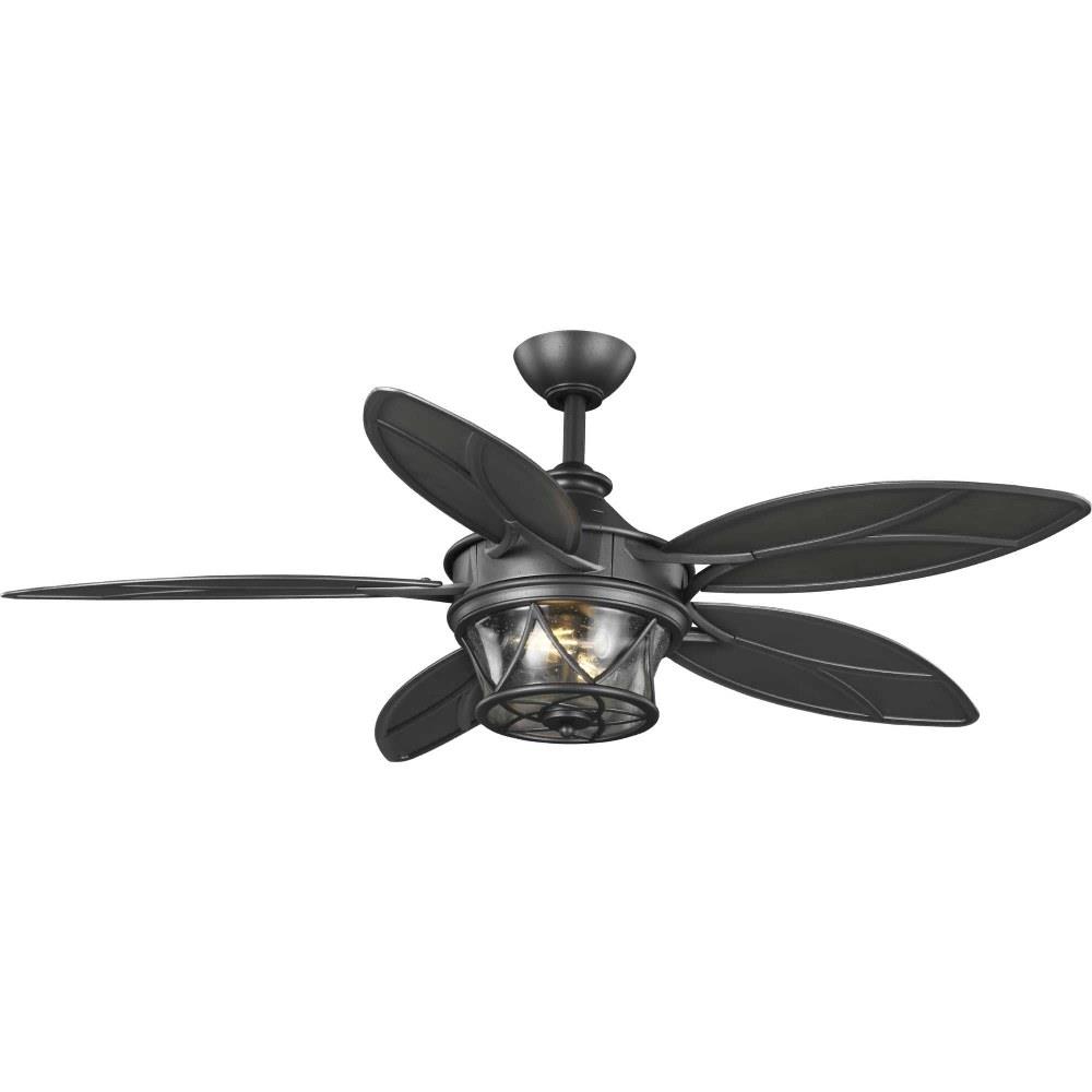 Progress Lighting P250034 Alfresco 54 Inch Wide Ceiling Fan 2 Light Handheld Remote Damp Rated