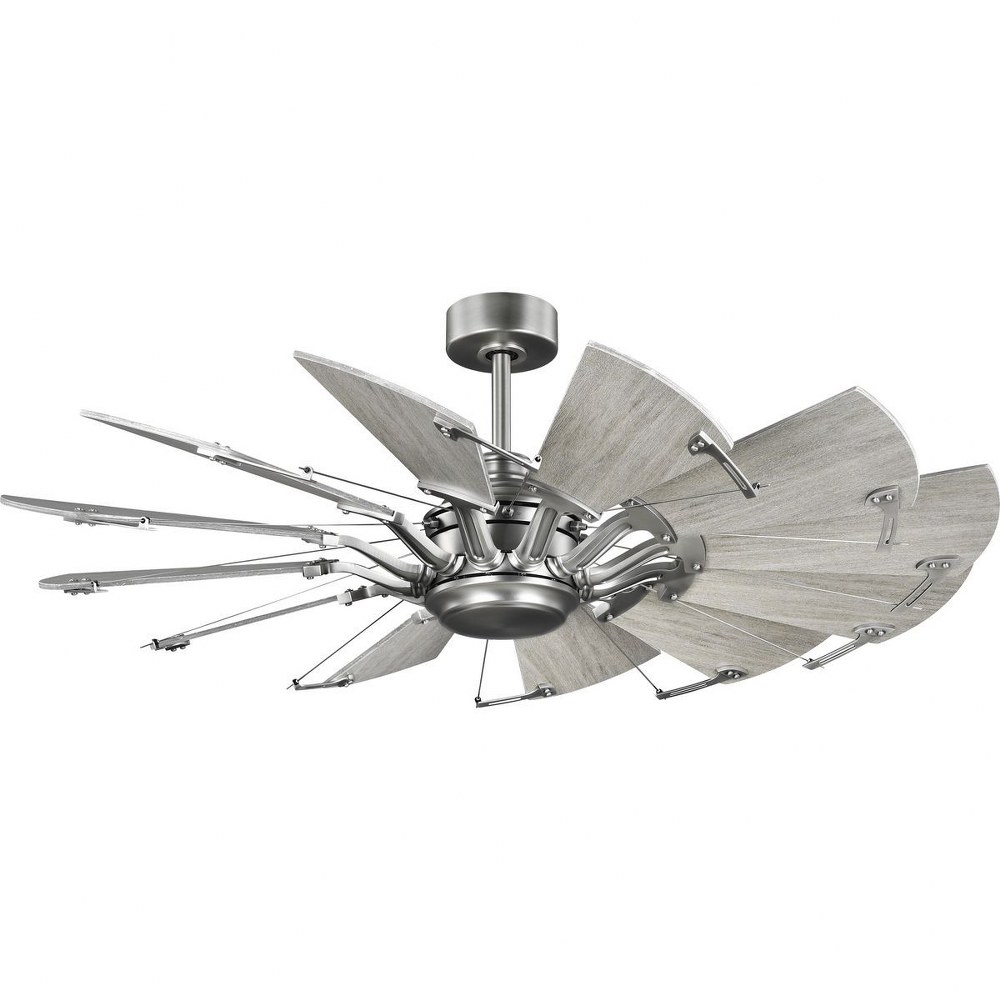 Progress Lighting-P250065-081-Springer - 52 Inch 12 Blade Ceiling Fan Antique Nickel  Antique Nickel Finish with White Barnwood Blade Finish