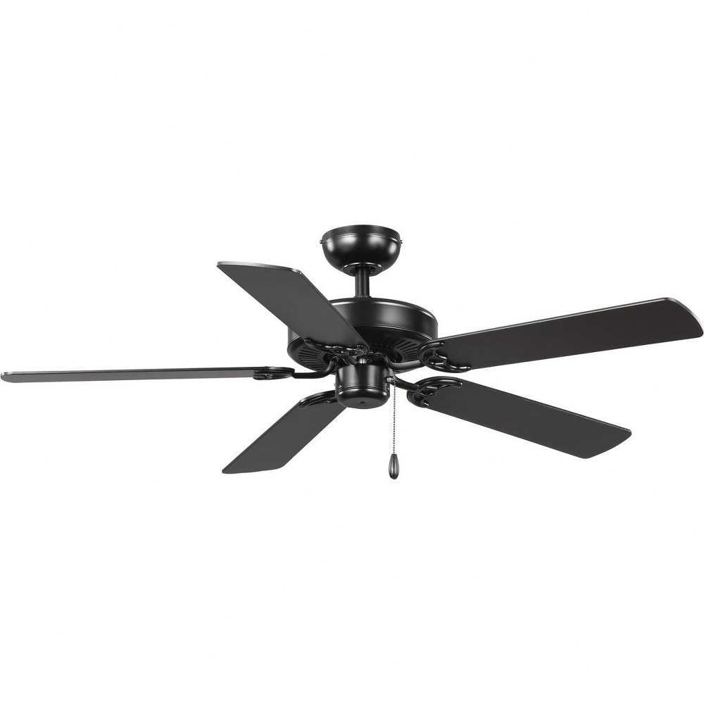 Progress Lighting-P250066-31M-AirPro - 52 Inch 5 Blade Ceiling Fan Matte Black  Brushed Nickel Finish with Cherry/Natural Cherry Blade Finish