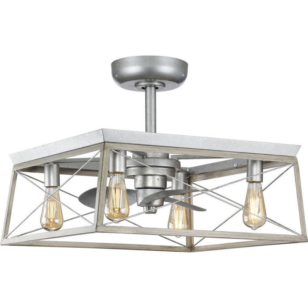 Progress Lighting-P250067-141-WB-Briarwood - 22 Inch 3 Blade Ceiling Fan with Light Kit Galvanized  Antique Bronze Finish with Antique Bronze Blade Finish