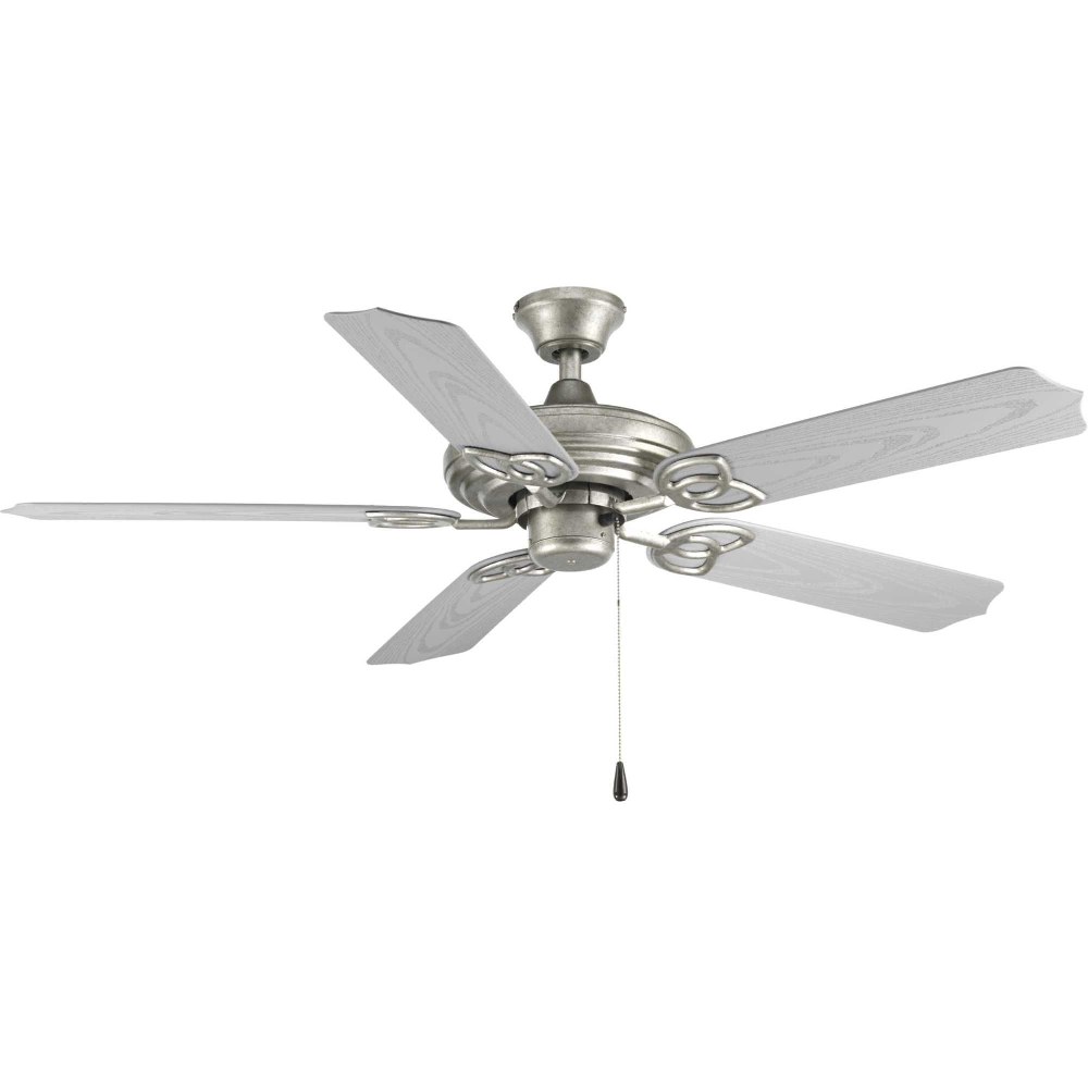 Progress Lighting-P2502-141-AirPro Outdoor - Wide - Ceiling Fan in Transitional style - 52 Inches wide by 12.75 Inches high Galvanized  White Finish