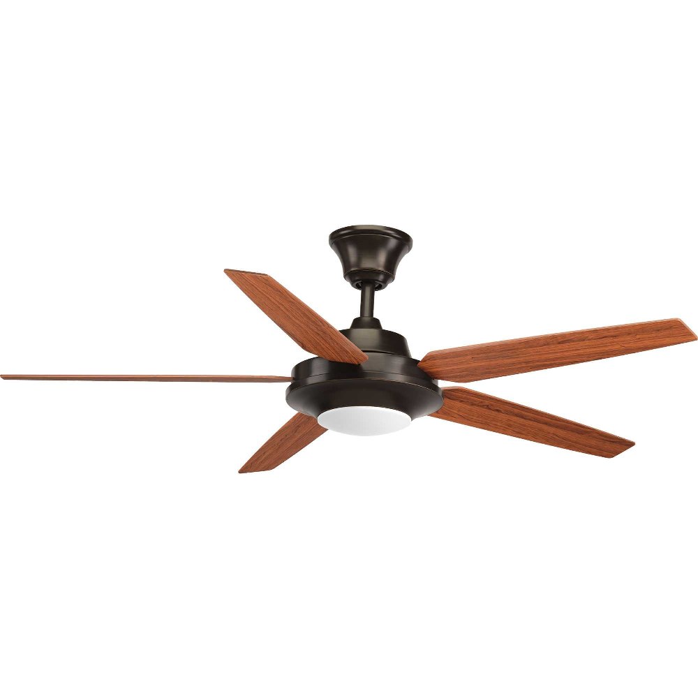 Progress Lighting-P2539-2030K-AirPro Signature Plus II - Wide - Ceiling Fan - 1 Light - Handheld Remote in Modern style - 54 Inches wide by 15.25 Inches high Antique Bronze  White Finish with White Bl