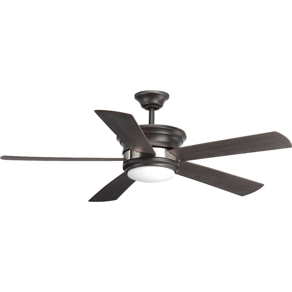 Progress Lighting-P2540-14330K-Harranvale - Wide - Ceiling Fan - 1 Light - Handheld Remote in Bohemian and Luxury and Transitional style - 54 Inches wide by 15.5 Inches high Graphite  White Finish wit