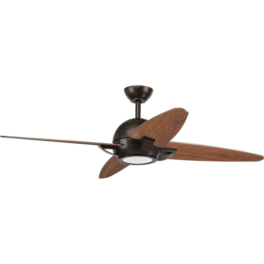 Progress Lighting-P2542-2030K-Soar - Wide - Ceiling Fan - 1 Light - Handheld Remote in Modern style - 54 Inches wide by 14.5 Inches high Antique Bronze  White Finish with White Blade Finish