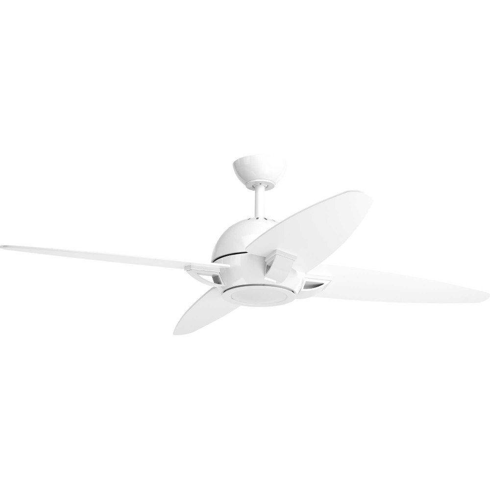 Progress Lighting-P2542-3030K-Soar - Wide - Ceiling Fan - 1 Light - Handheld Remote in Modern style - 54 Inches wide by 14.5 Inches high White  White Finish with White Blade Finish