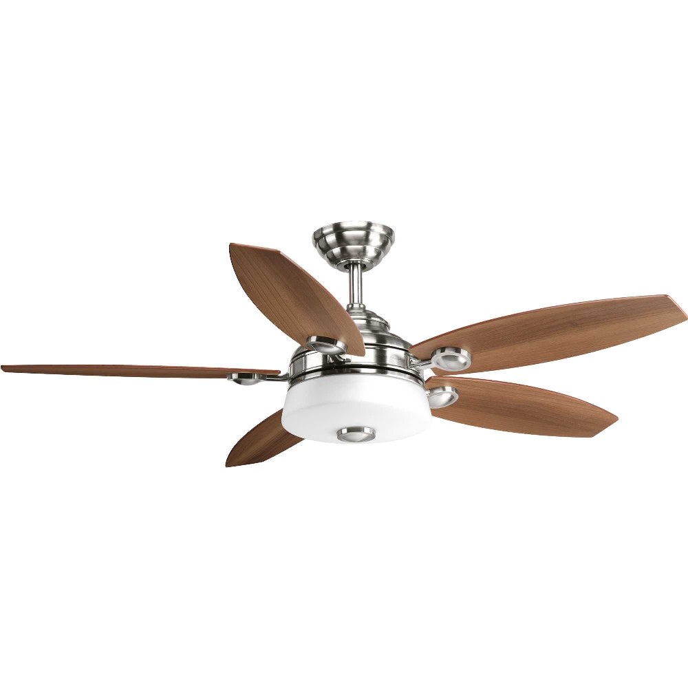 Progress Lighting-P2544-0930K-Graceful - Wide - Ceiling Fan - 1 Light - Handheld Remote in Bohemian and Transitional style - 54 Inches wide by 16.94 Inches high Brushed Nickel  Antique Bronze Finish w