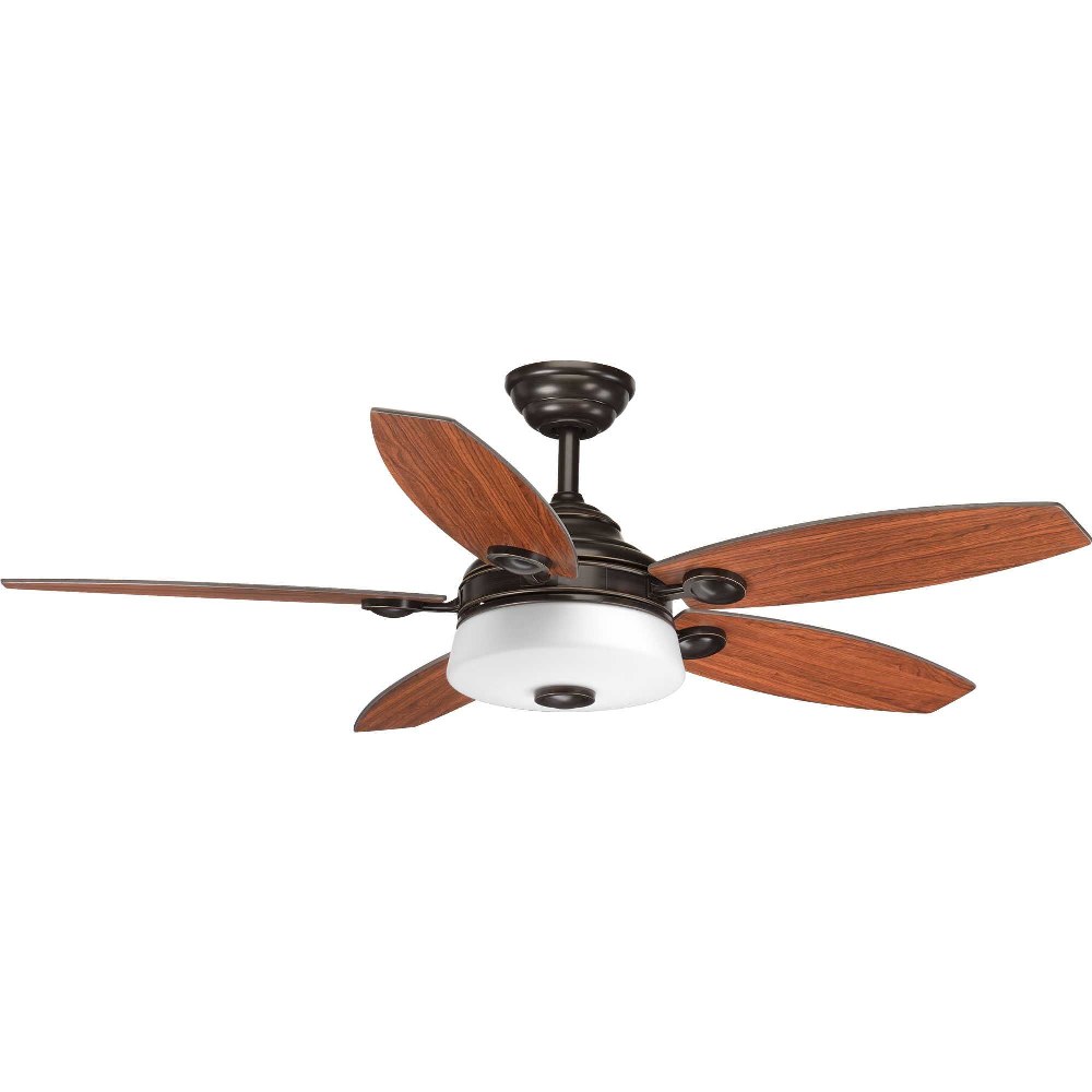 Progress Lighting-P2544-2030K-Graceful - Wide - Ceiling Fan - 1 Light - Handheld Remote in Bohemian and Transitional style - 54 Inches wide by 16.94 Inches high Antique Bronze  Antique Bronze Finish w