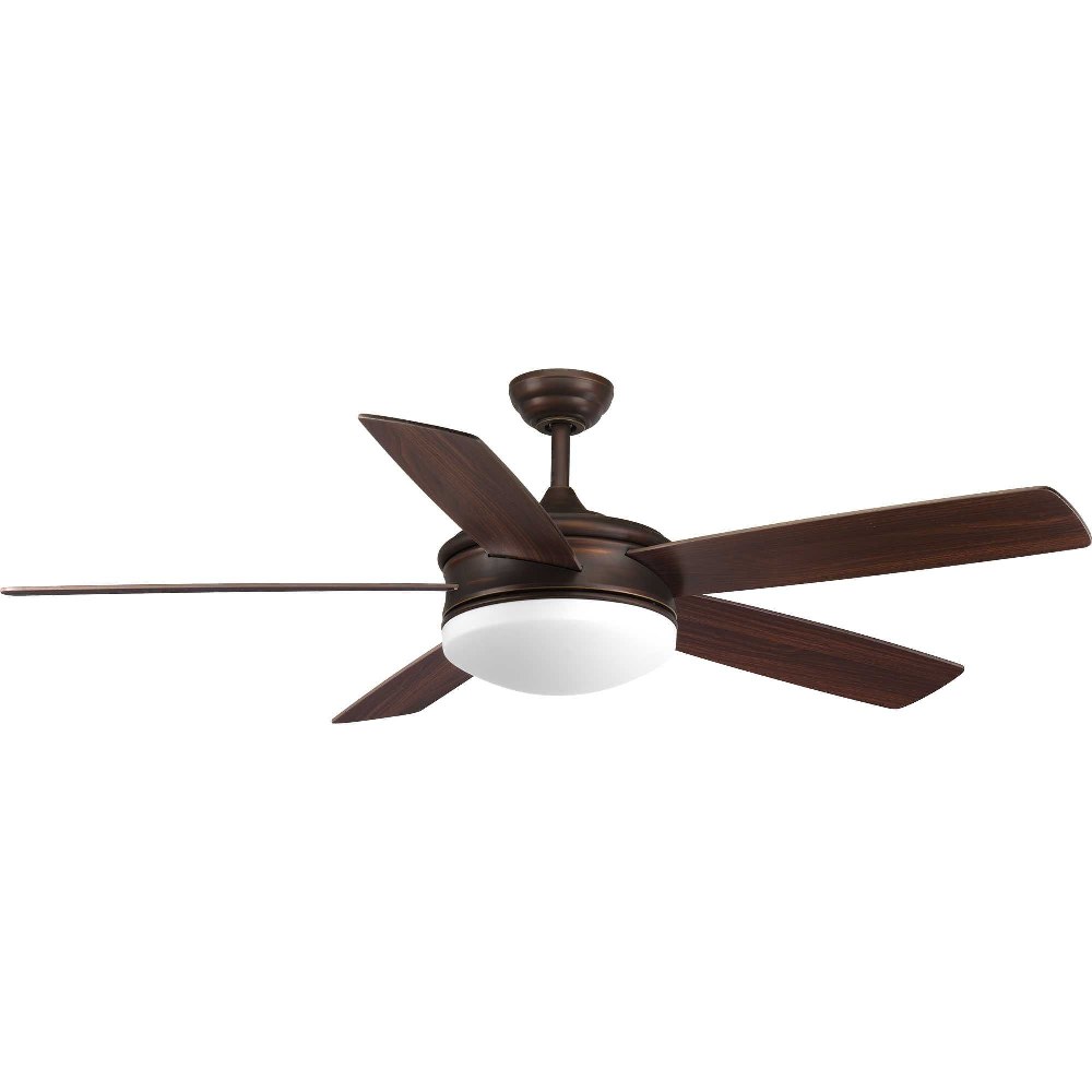 Progress Lighting-P2548-2030K-Fresno - Wide - Ceiling Fan - 1 Light - Handheld Remote in Modern style - 60 Inches wide by 17.25 Inches high Antique Bronze  White Finish with White Blade Finish