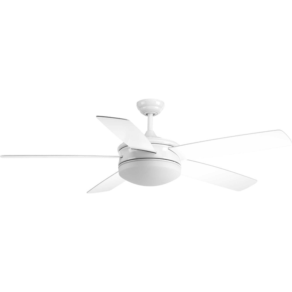 Progress Lighting-P2548-3030K-Fresno - Wide - Ceiling Fan - 1 Light - Handheld Remote in Modern style - 60 Inches wide by 17.25 Inches high White  White Finish with White Blade Finish