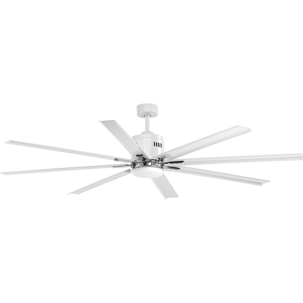 Progress Lighting-P2550-3030K-Vast - Wide - Ceiling Fan - 1 Light - Handheld Remote - Damp Rated in Urban Industrial style - 72 Inches wide by 16.75 Inches high White  White Finish with White Blade Fi