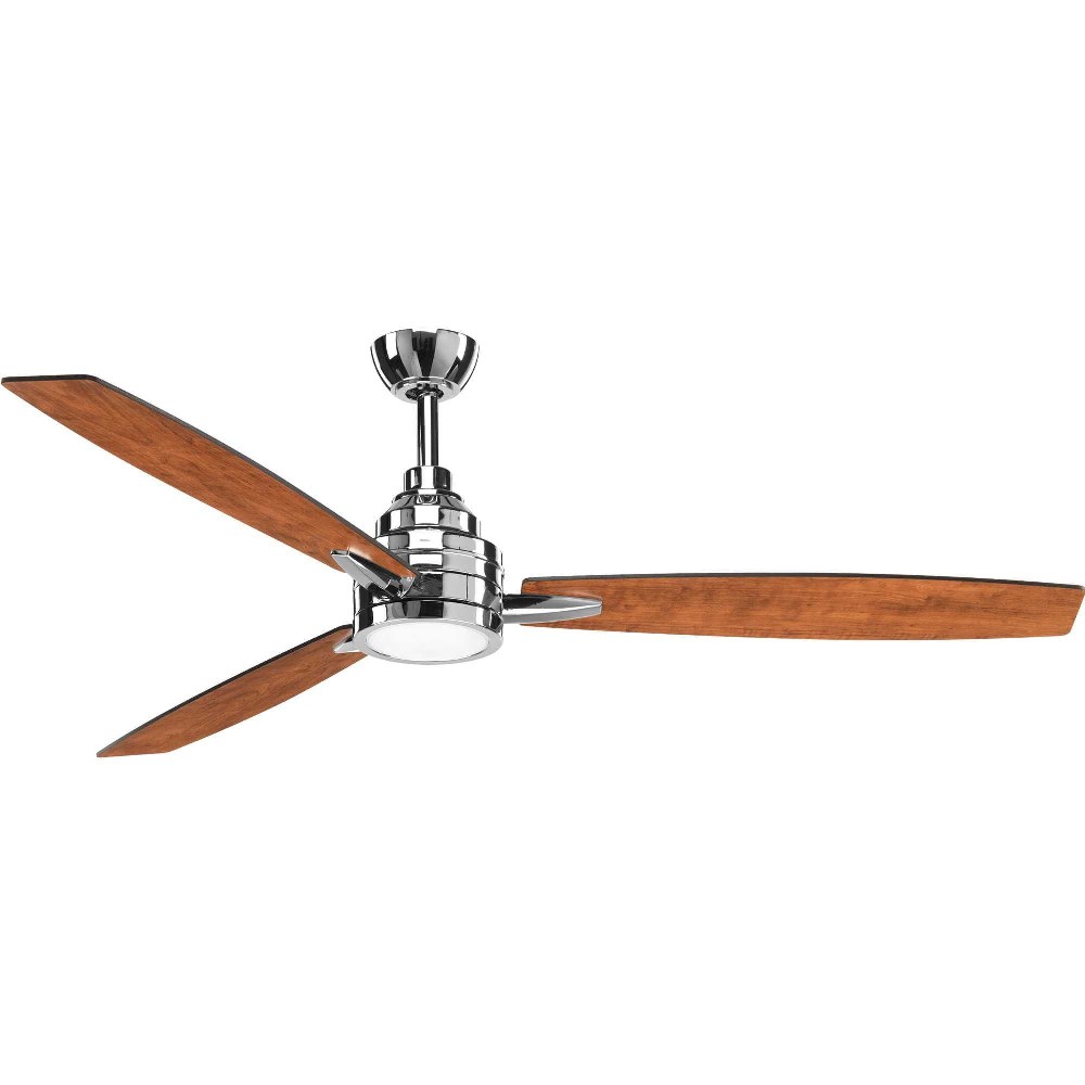 Progress Lighting-P2554-1530K-Gaze - Wide - Ceiling Fan - 1 Light - Handheld Remote in Urban Industrial and Farmhouse style - 60 Inches wide by 13.13 Inches high Polished Chrome  Antique Bronze Finish