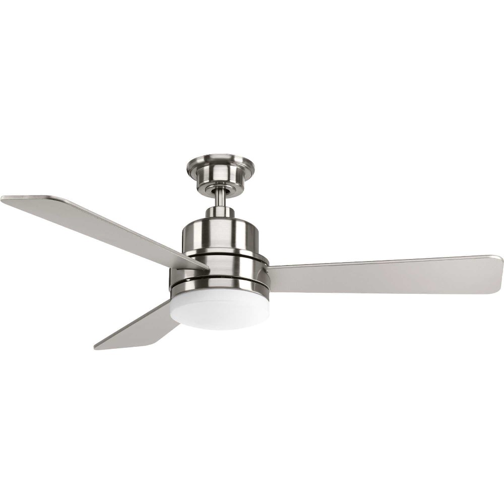 Progress Lighting-P2556-0930K-Trevina II - Wide - Ceiling Fan - 1 Light - Wall Control in Modern style - 52 Inches wide by 15.75 Inches high Brushed Nickel  Antique Bronze Finish with Medium Cherry/Cl