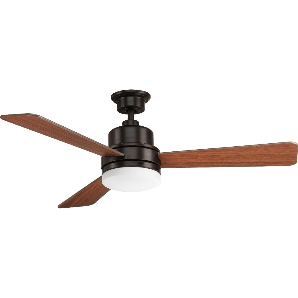 Progress Lighting-P2556-2030K-Trevina II - Wide - Ceiling Fan - 1 Light - Wall Control in Modern style - 52 Inches wide by 15.75 Inches high Antique Bronze  Antique Bronze Finish with Medium Cherry/Cl