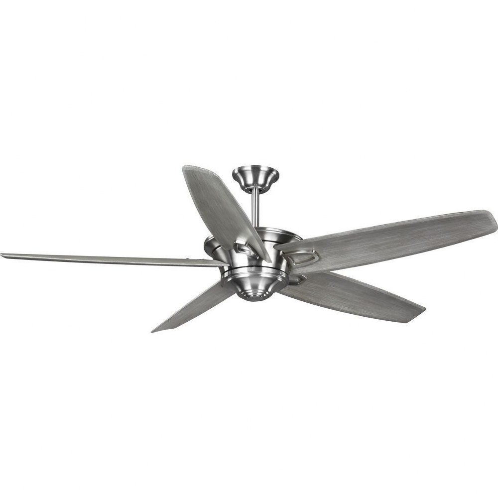 Progress Lighting-P2560-09WW-Caleb - 68 Inch 5 Blade Ceiling Fan Weathered Wood  Antique Bronze Finish with Walnut Blade Finish