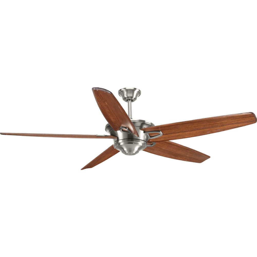 Progress Lighting-P2560-09-Caleb - 68 Inch 5 Blade Ceiling Fan Brushed Nickel  Antique Bronze Finish with Walnut Blade Finish