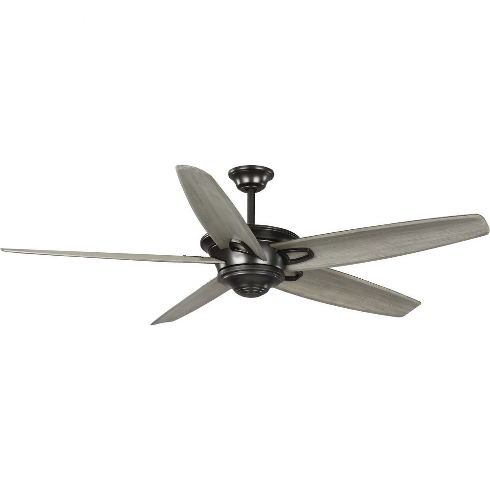 Progress Lighting-P2560-20AW-Caleb - 68 Inch 5 Blade Ceiling Fan Antique Wood  Antique Bronze Finish with Walnut Blade Finish