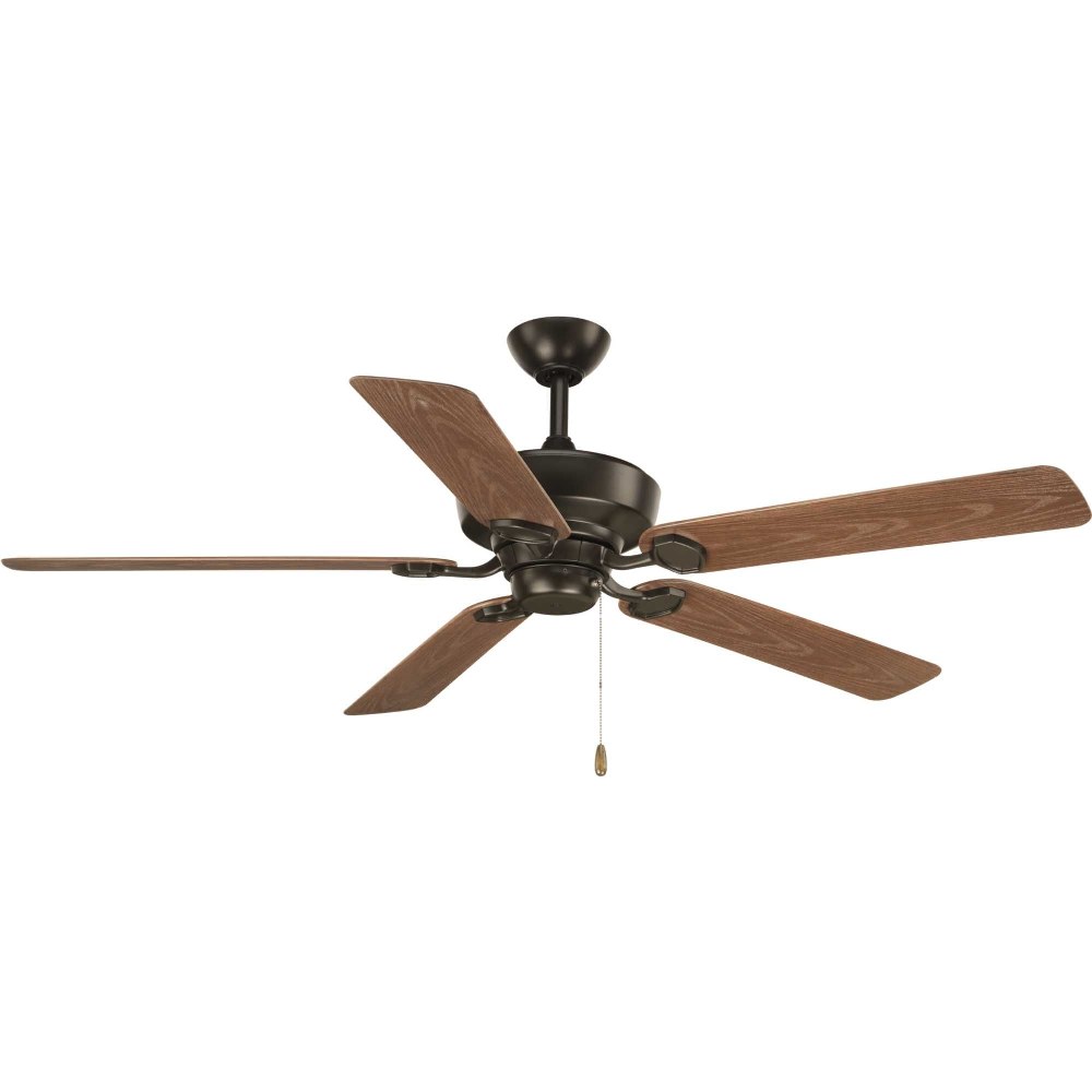 Progress Lighting-P2562-20-Lakehurst - Wide - Ceiling Fan in New Traditional style - 60 Inches wide by 15.75 Inches high Antique Bronze  Forged Black Finish with Toasted Oak Blade Finish