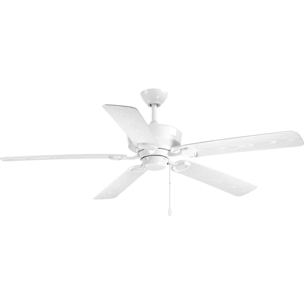 Progress Lighting-P2562-30-Lakehurst - Wide - Ceiling Fan in New Traditional style - 60 Inches wide by 15.75 Inches high White  Forged Black Finish with Toasted Oak Blade Finish