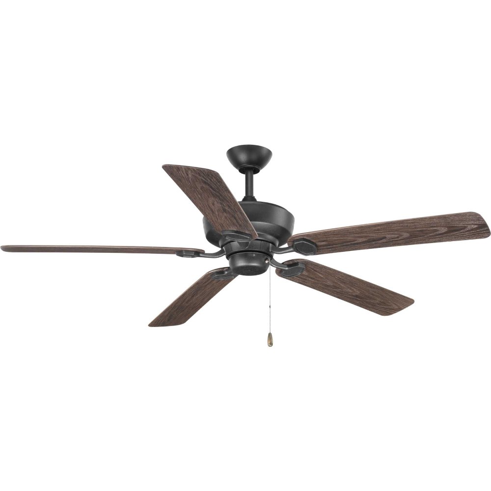 Progress Lighting-P2562-80-Lakehurst - Wide - Ceiling Fan in New Traditional style - 60 Inches wide by 15.75 Inches high Forged Black  Forged Black Finish with Toasted Oak Blade Finish