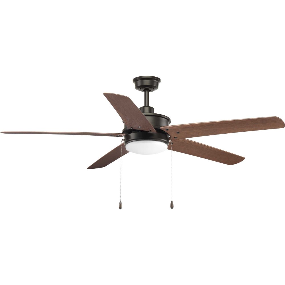 Progress Lighting-P2574-2030K-Whirl - Wide - Ceiling Fan - 1 Light - Damp Rated in Transitional style - 60 Inches wide by 15.88 Inches high Antique Bronze  Antique Nickel Finish with Driftwood Blade F