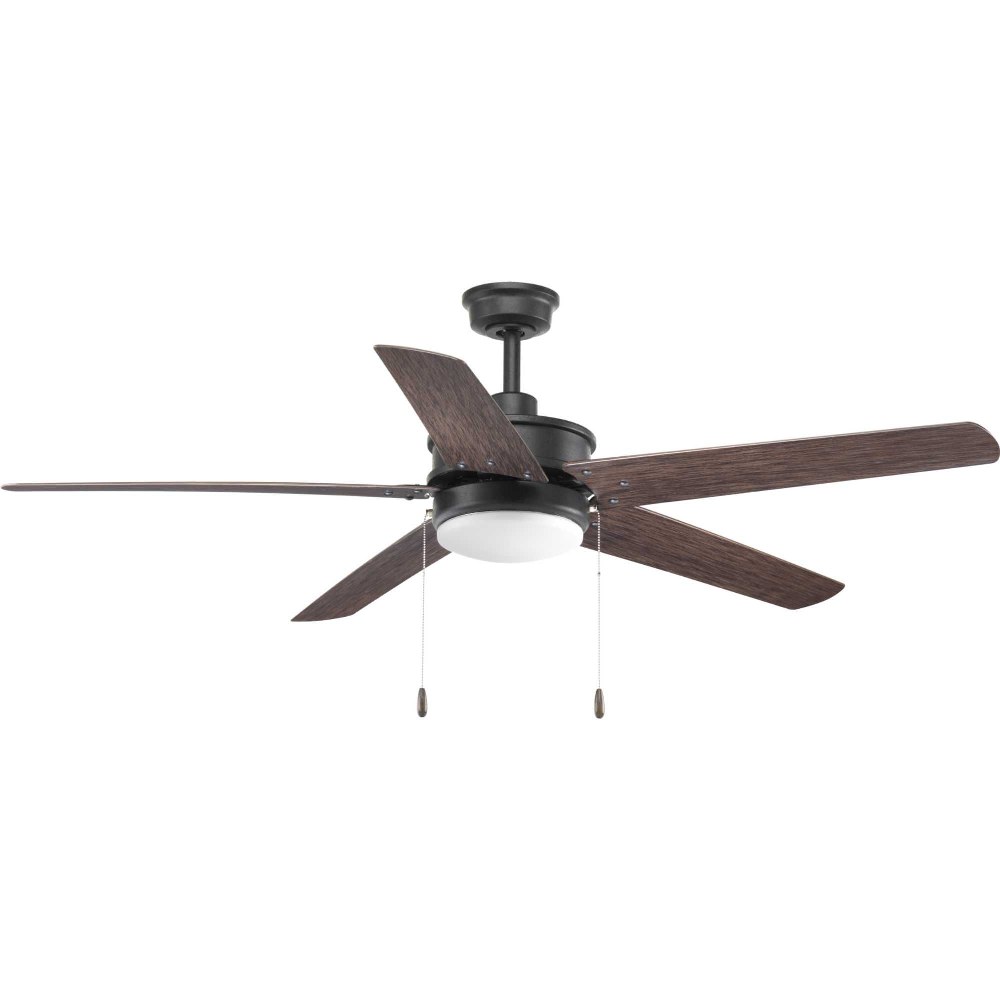 Progress Lighting-P2574-8030K-Whirl - Wide - Ceiling Fan - 1 Light - Damp Rated in Transitional style - 60 Inches wide by 15.88 Inches high Forged Black  Antique Nickel Finish with Driftwood Blade Fin