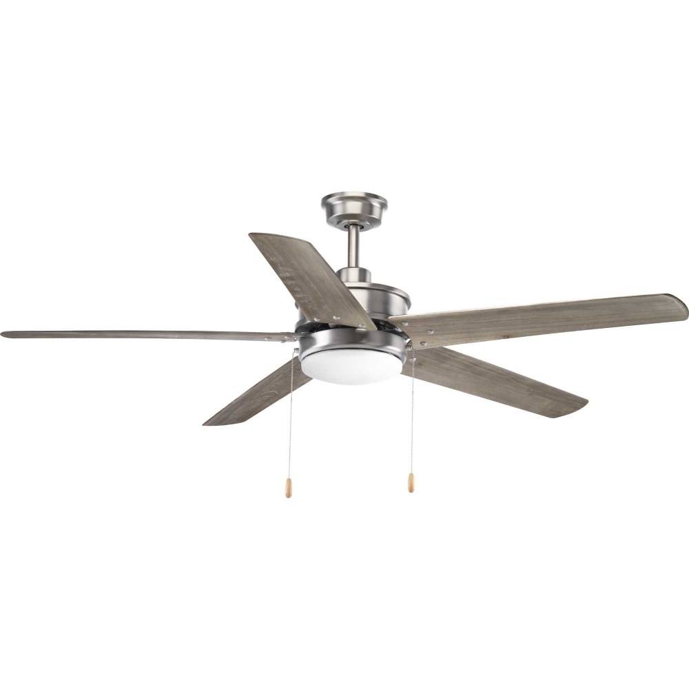 Progress Lighting-P2574-8130K-Whirl - Wide - Ceiling Fan - 1 Light - Damp Rated in Transitional style - 60 Inches wide by 15.88 Inches high Antique Nickel  Antique Nickel Finish with Driftwood Blade F