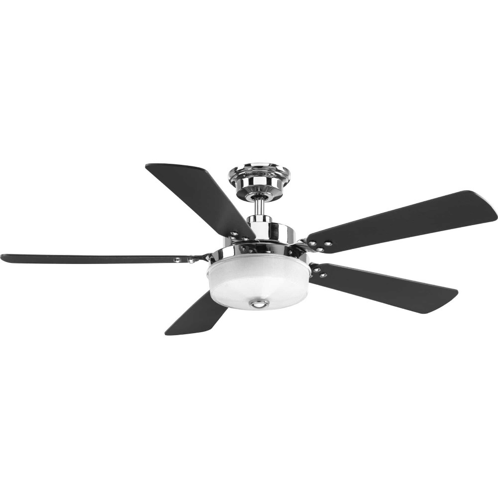 Progress Lighting-P2578-1530K-Tempt - Wide - Ceiling Fan - 1 Light - Handheld Remote in Transitional style - 52 Inches wide by 14.75 Inches high Polished Chrome  Antique Bronze Finish with Medium Cher