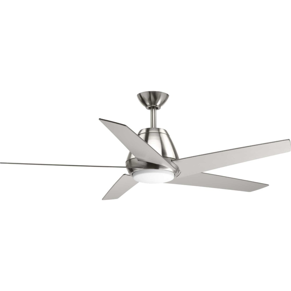 Progress Lighting-P2582-0930K-Gust - Wide - Ceiling Fan - 1 Light - Handheld Remote in Transitional and Modern style - 54 Inches wide by 16 Inches high Brushed Nickel  Antique Bronze Finish with Graph