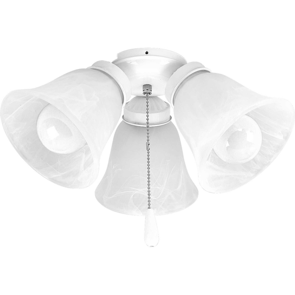 Progress Lighting-P2600-30WB-AirPro Light Kit - Wide - 3 Light in Transitional style - 15 Inches wide by 6.63 Inches high White  White Finish with Alabaster Glass