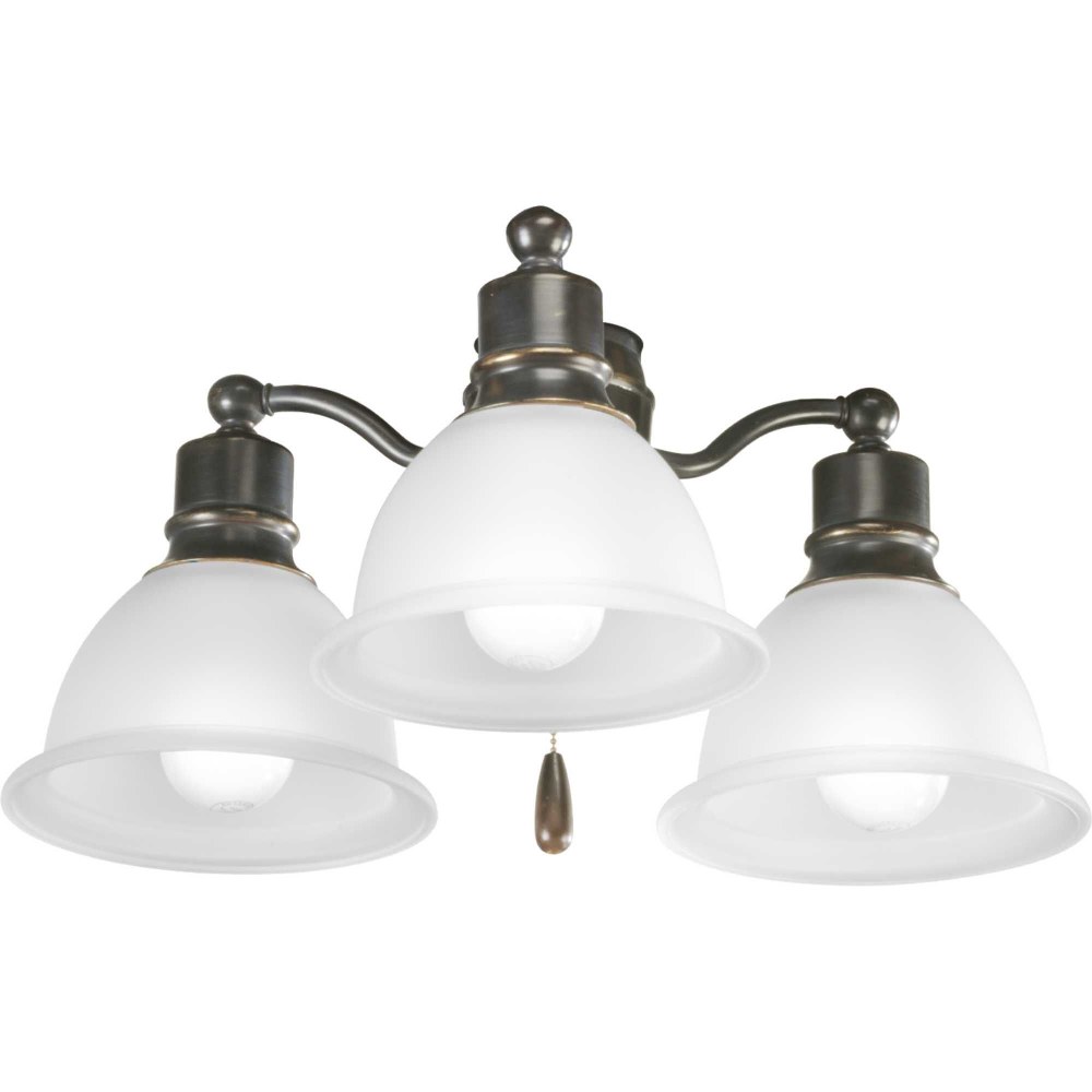 Progress Lighting-P2623-20WB-Madison Light Kit - Wide - 3 Light in Transitional style - 18 Inches wide by 7.5 Inches high Antique Bronze  Antique Bronze Finish with Etched Glass