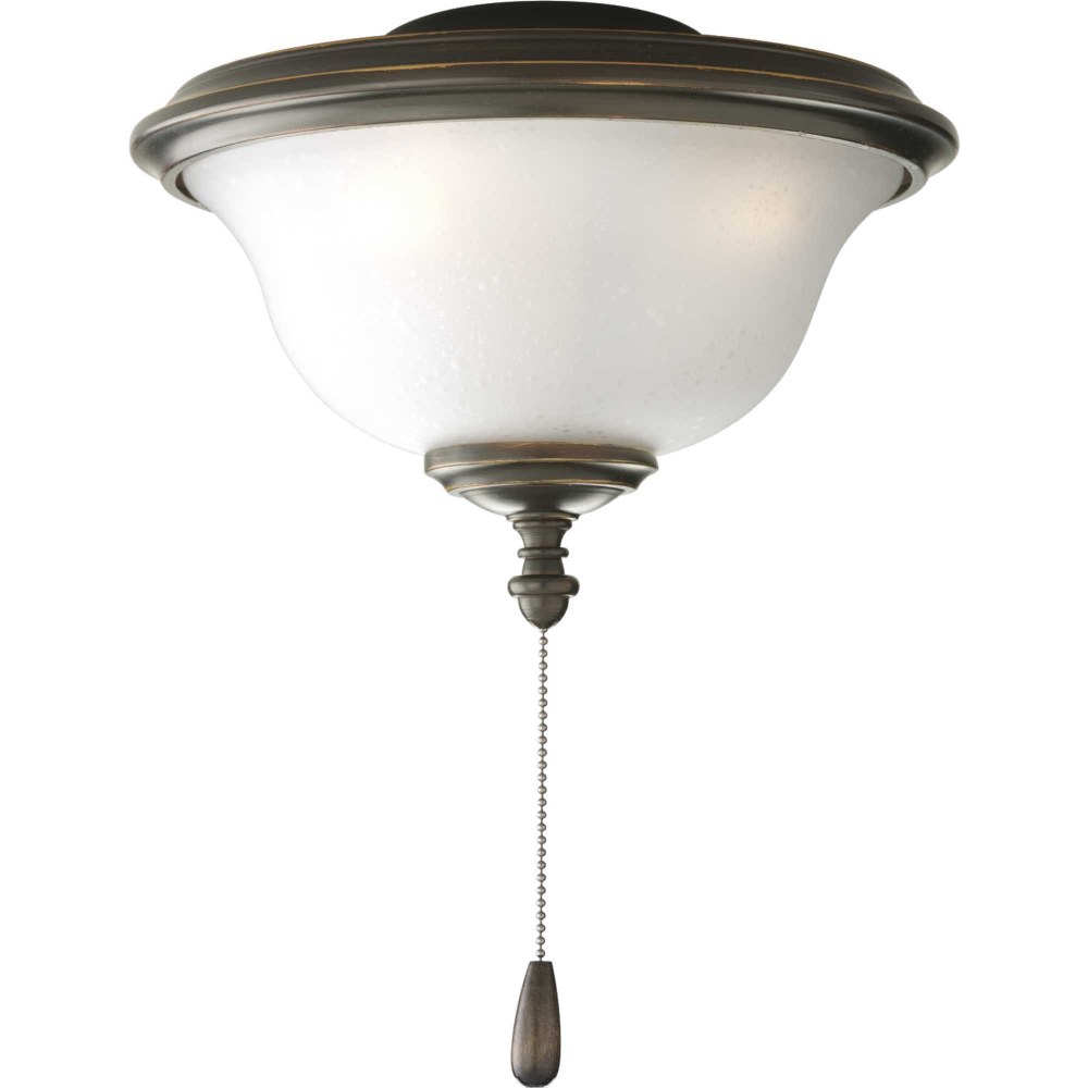 Progress Lighting-P2636-20WB-AirPro Light Kit - Wide - 2 Light - Damp Rated in New Traditional and Rustic style - 11 Inches wide by 8.25 Inches high   Antique Bronze Finish with Frosted Seeded Glass