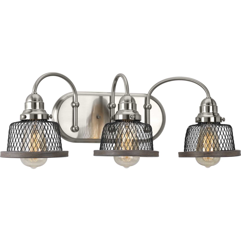 Progress Lighting-P300044-009-Tilley - 3 Light in Coastal style - 23.38 Inches wide by 8.38 Inches high Brushed Nickel  Antique Bronze Finish