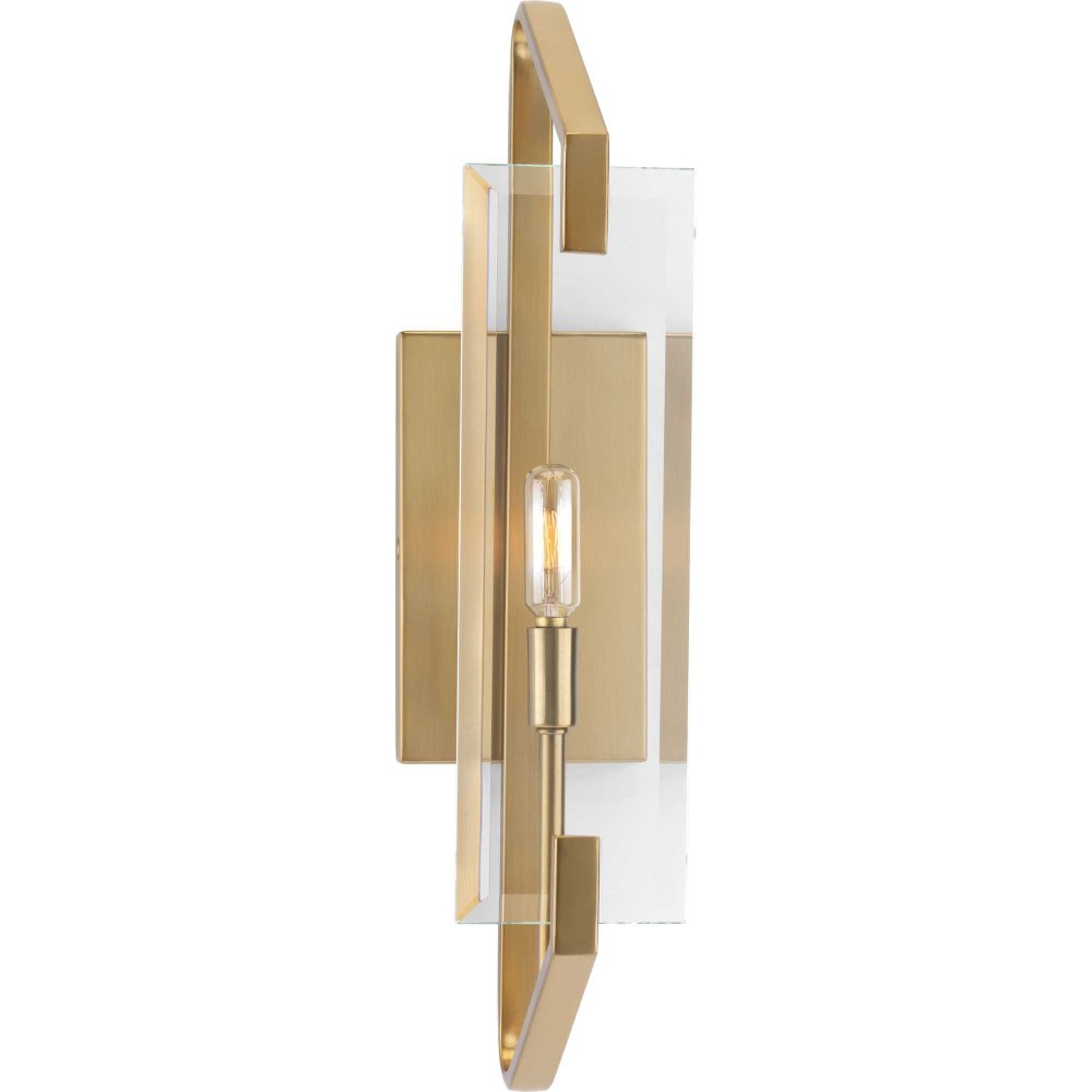 Progress Lighting-P300108-109-Cahill - 19.6875 Inch Height - Wall Brackets Light - 1 Light - Line Voltage - Damp Rated   Brushed Bronze Finish with Clear Glass