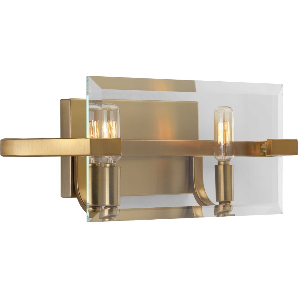 Progress Lighting-P300109-109-Cahill - 2 Light in Luxe and Mid-Century Modern style - 16.75 Inches wide by 6.31 Inches high   Brushed Bronze Finish with Clear Glass