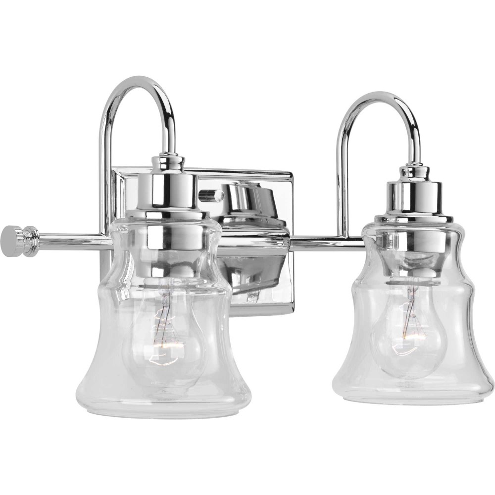 Progress Lighting-P300138-015-Litchfield - 2 Light in Coastal style - 15.38 Inches wide by 9.25 Inches high   Polished Chrome Finish with Clear Glass