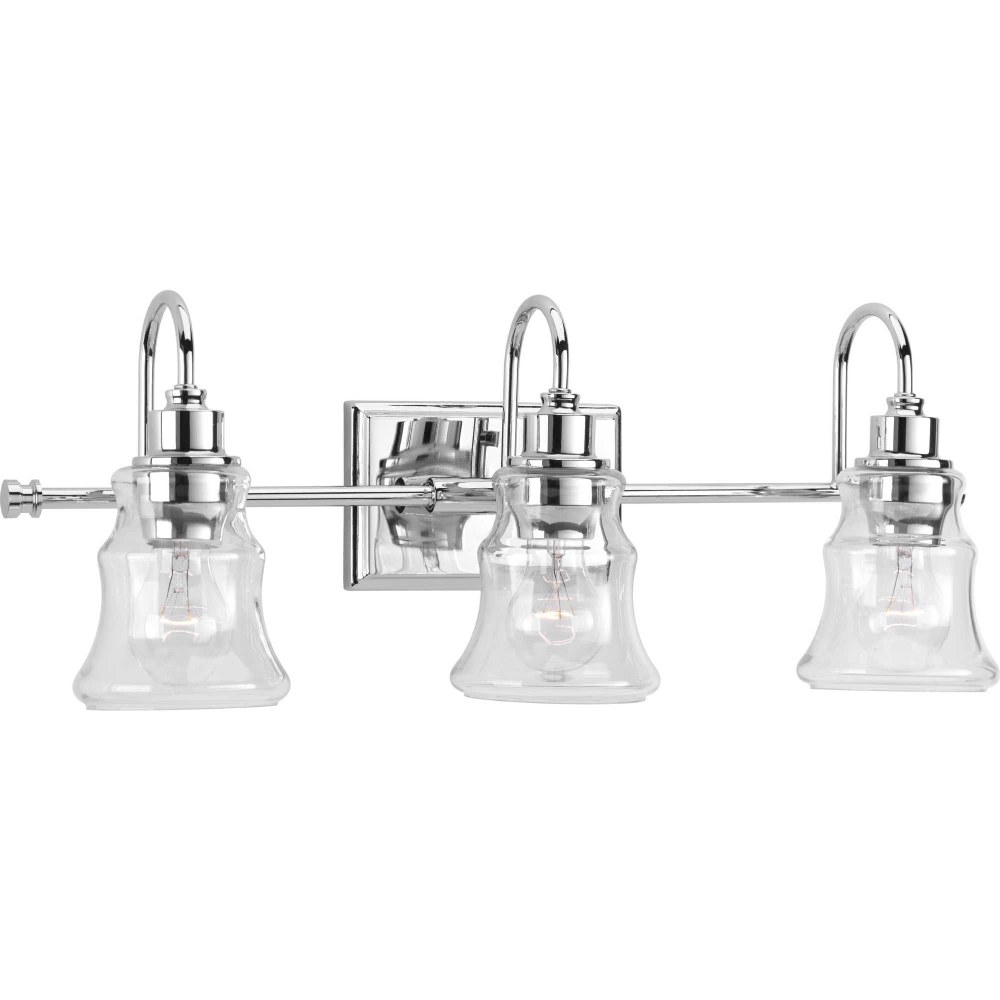 Progress Lighting-P300139-015-Litchfield - 3 Light in Coastal style - 24.38 Inches wide by 9.25 Inches high   Polished Chrome Finish with Clear Glass