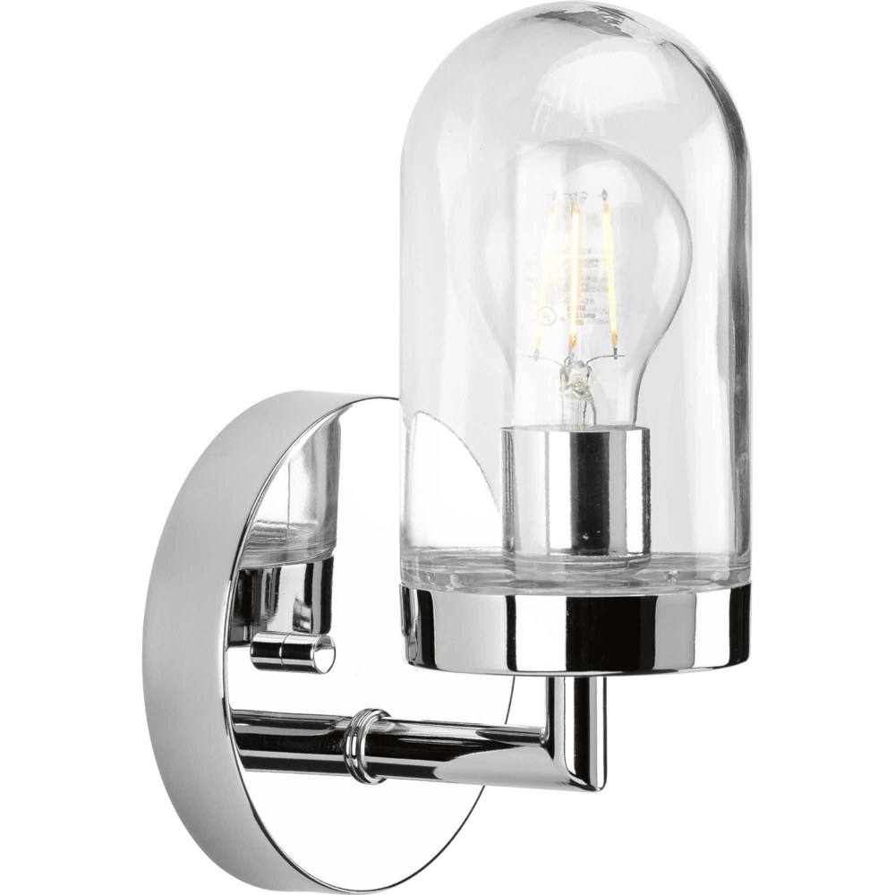 Progress Lighting-P300174-015-Signal - 1 Light - Cylinder Shade in Coastal style - 5.13 Inches wide by 9.13 Inches high Polished Chrome  Polished Chrome Finish with Clear Glass