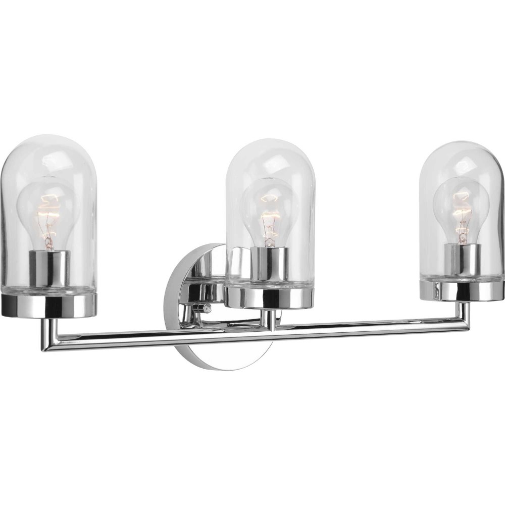 Progress Lighting-P300176-015-Signal - 3 Light - Cylinder Shade in Coastal style - 23.13 Inches wide by 9.13 Inches high Polished Chrome  Polished Chrome Finish with Clear Glass