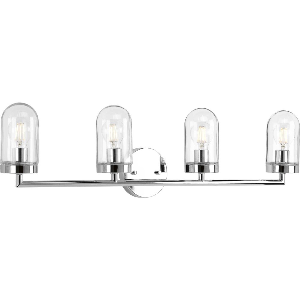 Progress Lighting-P300177-015-Signal - 4 Light - Cylinder Shade in Coastal style - 33.5 Inches wide by 9.13 Inches high Polished Chrome  Polished Chrome Finish with Clear Glass