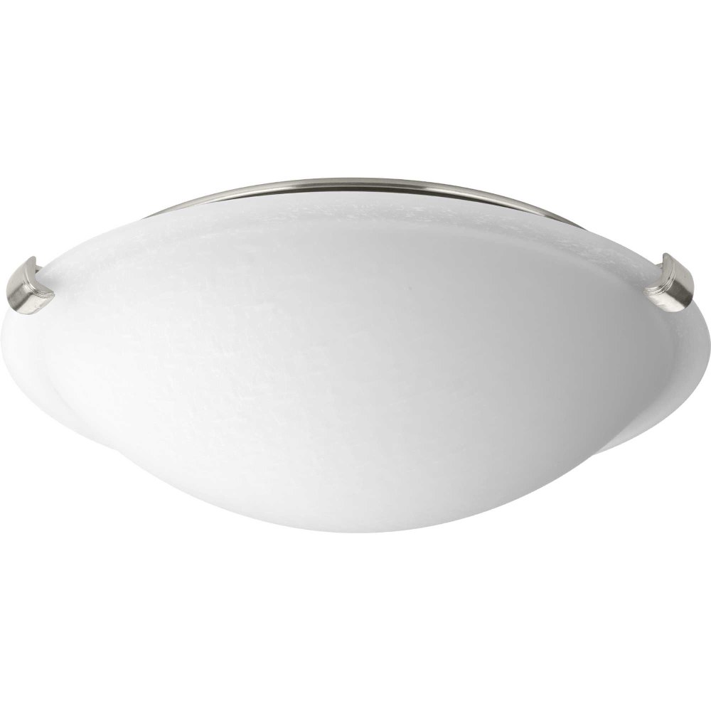 Progress Lighting-P350055-009-30-LED Dome - 4.25 Inch Height - Close-to-Ceiling Light - 1 Light - Line Voltage - Damp Rated   Brushed Nickel Finish with Etched White Linen Glass