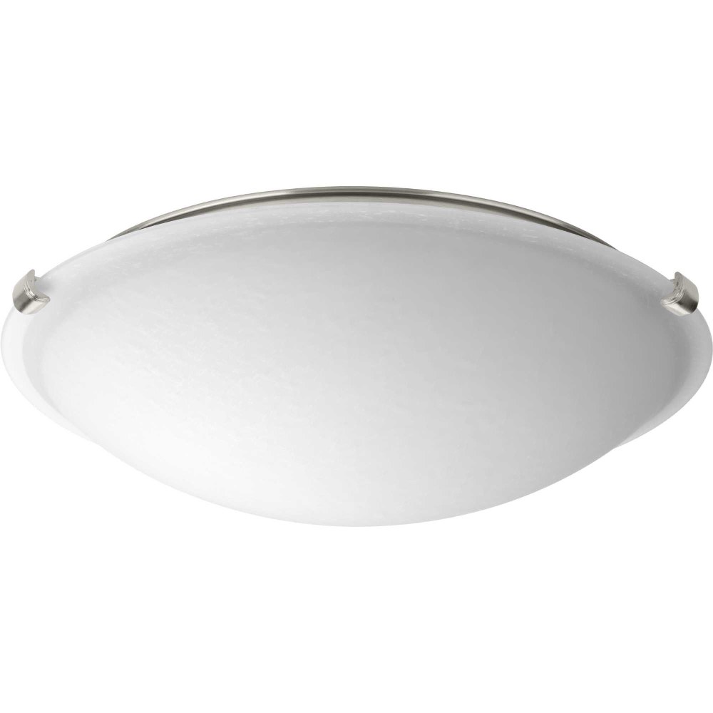 Progress Lighting-P350056-009-30-LED Dome - Close-to-Ceiling Light - 1 Light in Transitional style - 16 Inches wide by 4.5 Inches high   Brushed Nickel Finish with Etched White Linen Glass