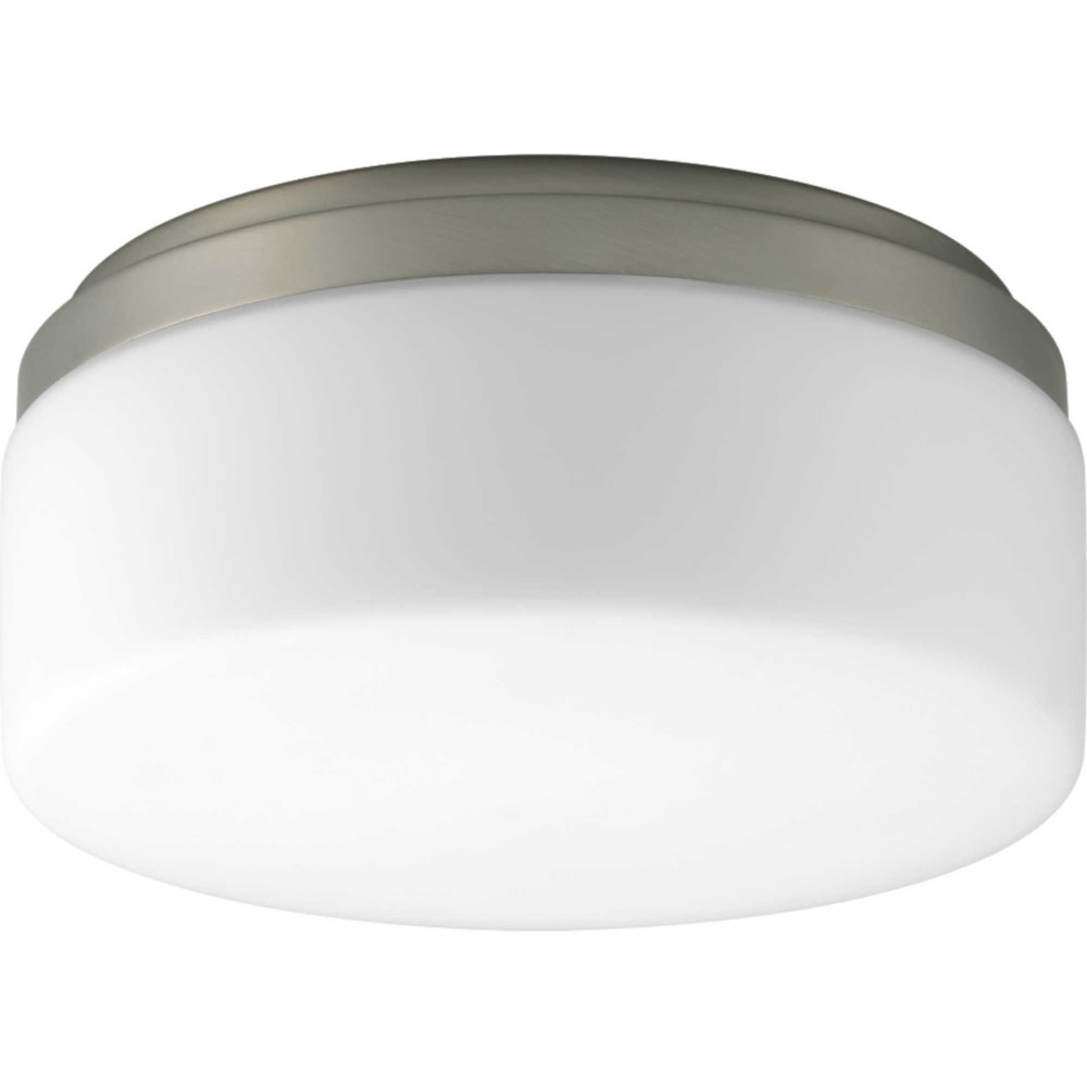 Progress Lighting-P350076-009-30-Maier LED - Close-to-Ceiling Light - 1 Light - 9.06 Inches wide by 4.31 Inches high Brushed Nickel  White Finish with White Acrylic Glass