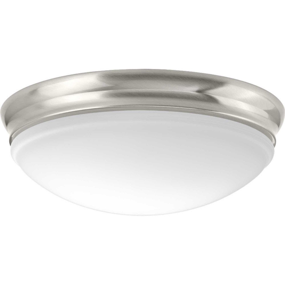 Progress Lighting-P350101-009-30-LED Flush Mount - Close-to-Ceiling Light - 1 Light - Globe Shade in Transitional style - 13.5 Inches wide by 4.5 Inches high Brushed Nickel  Antique Bronze Finish with