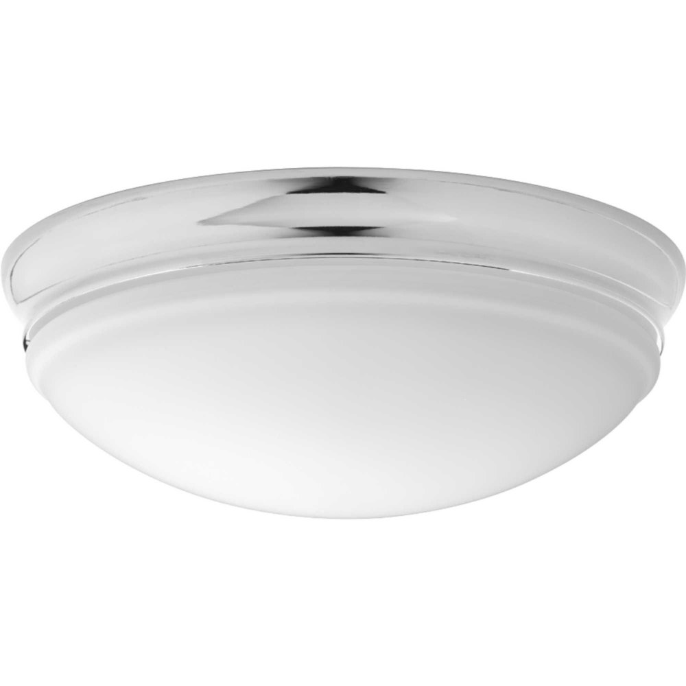 Progress Lighting-P350101-015-30-LED Flush Mount - Close-to-Ceiling Light - 1 Light - Globe Shade in Transitional style - 13.5 Inches wide by 4.5 Inches high Polished Chrome  Antique Bronze Finish wit