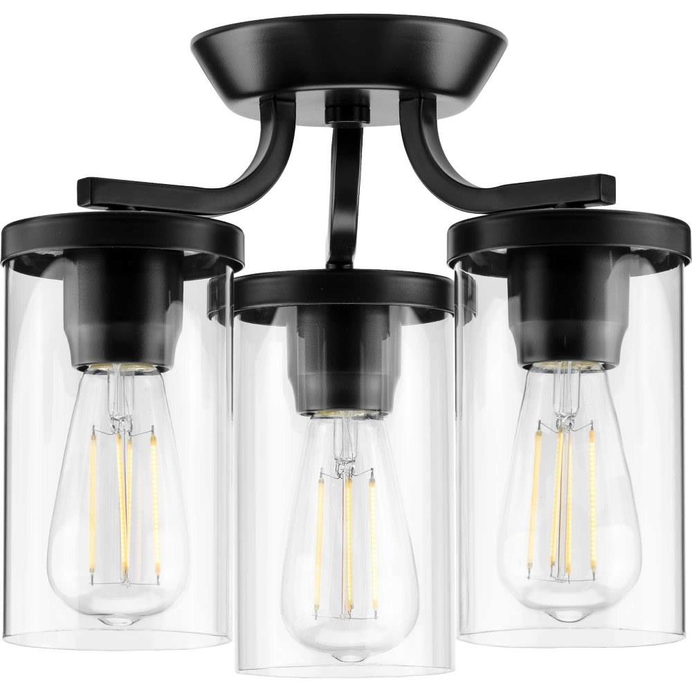 Progress Lighting P350149 Lassiter 10 5 Inch Height Close To Ceiling Light 3 Light Cylinder Shade Line Voltage