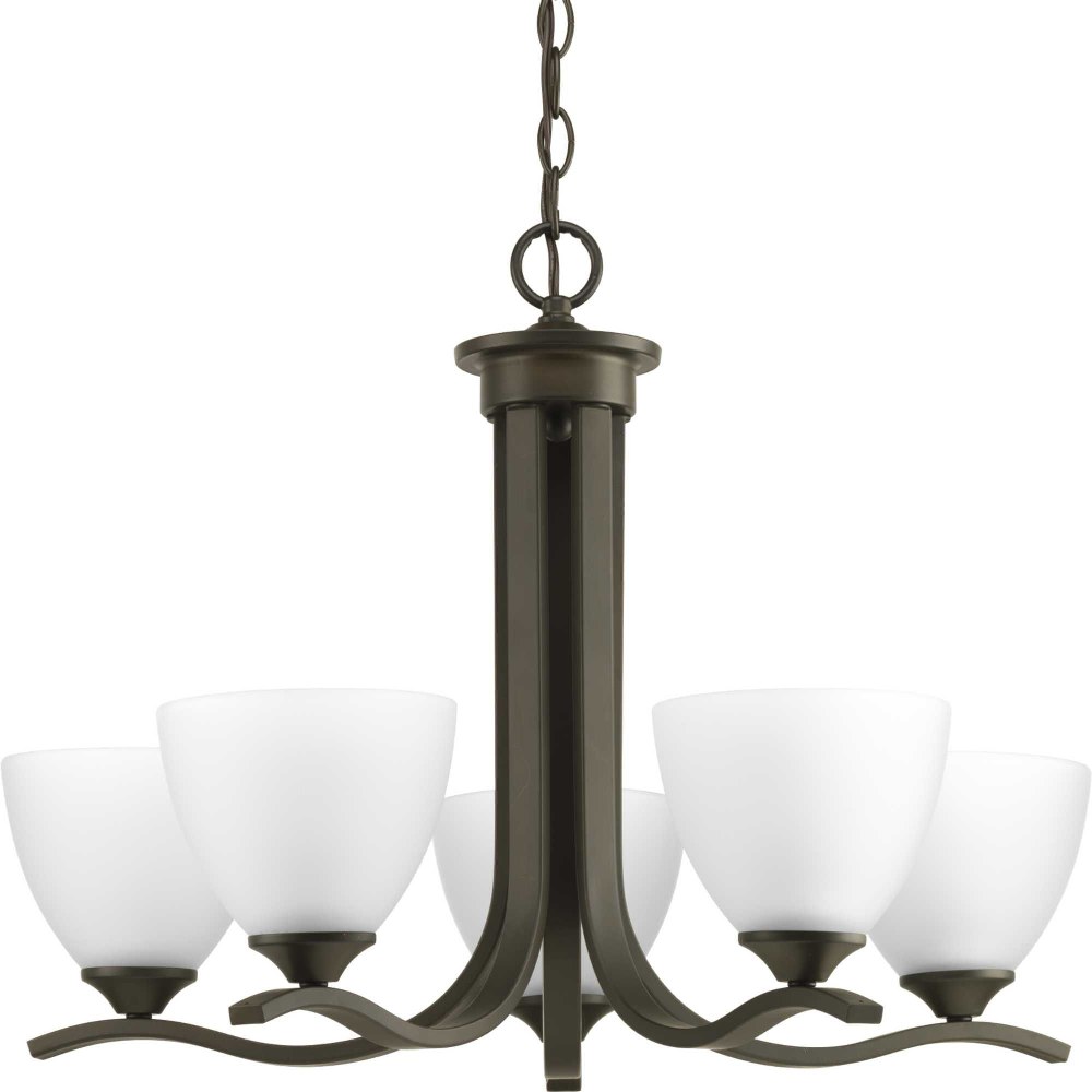 Progress Lighting-P400063-020-Laird - Chandeliers Light - 5 Light in Transitional and Traditional style - 23.75 Inches wide by 17.5 Inches high Antique Bronze  Antique Bronze Finish with Etched Glass