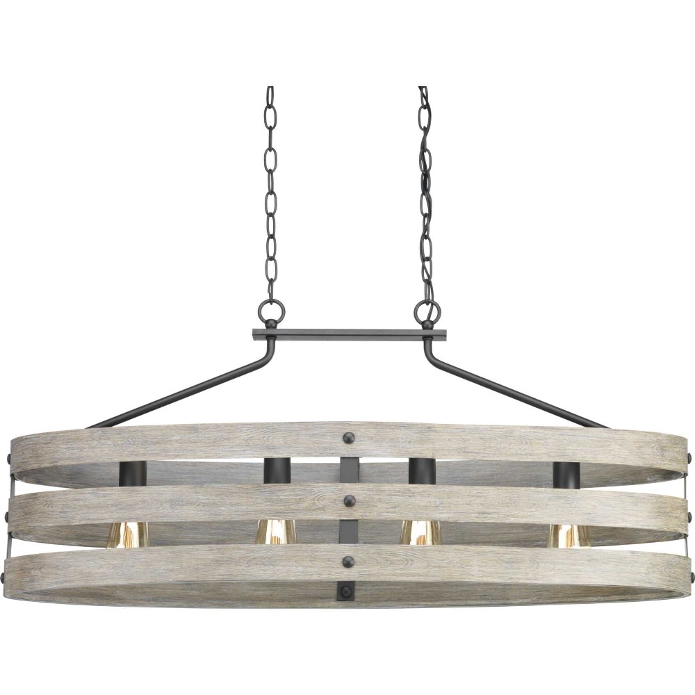 Progress Lighting-P400097-143-Gulliver - Chandeliers Light - 4 Light in Coastal style - 38.5 Inches wide by 17 Inches high Graphite  Graphite Finish