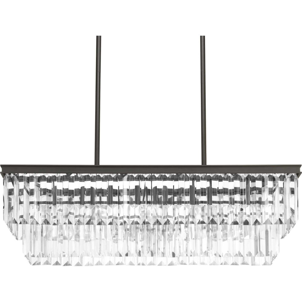 Progress Lighting-P400101-020-Glimmer - Chandeliers Light - 4 Light in Luxe and New Traditional and Transitional style - 33.88 Inches wide by 11 Inches high Antique Bronze  Silver Ridge Finish with Cl