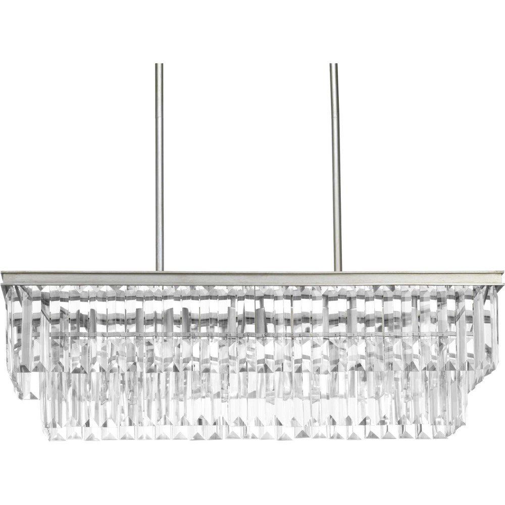 Progress Lighting-P400101-134-Glimmer - Chandeliers Light - 4 Light in Luxe and New Traditional and Transitional style - 33.88 Inches wide by 11 Inches high Silver Ridge  Silver Ridge Finish with Clea