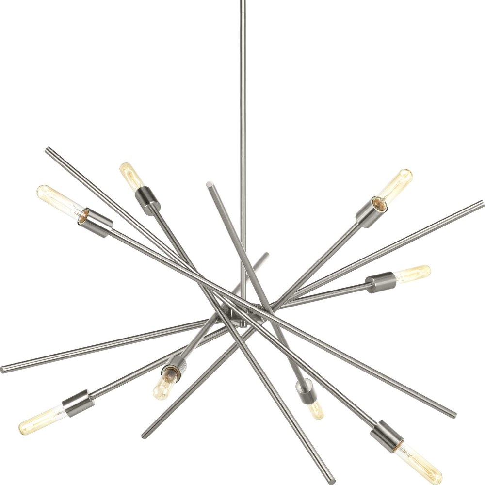 Progress Lighting-P400109-009-Astra - 8 Light Chandelier In Modern Style-19.63 Inches Tall and 42.38 Inches Wide Brushed Nickel  Antique Bronze Finish